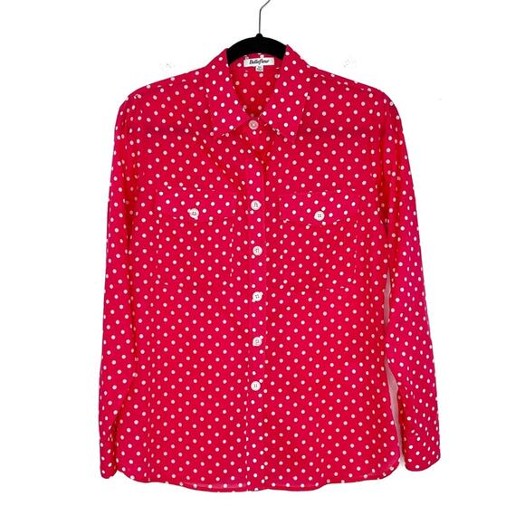 Bellefleur Pink Polkadot Top Blouse - Picture 1 of 7